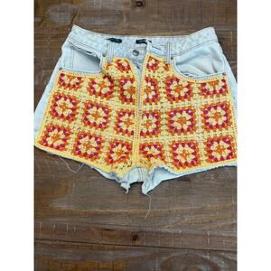 Wild Fable Shorts Womens Size 8 Blue Orange Colorblock Casual Summer